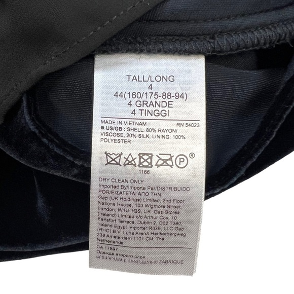 Banana Republic Velvet Twist-Front Deep-V Mini Black Dress 4 Tall NWOT - Picture 15 of 16